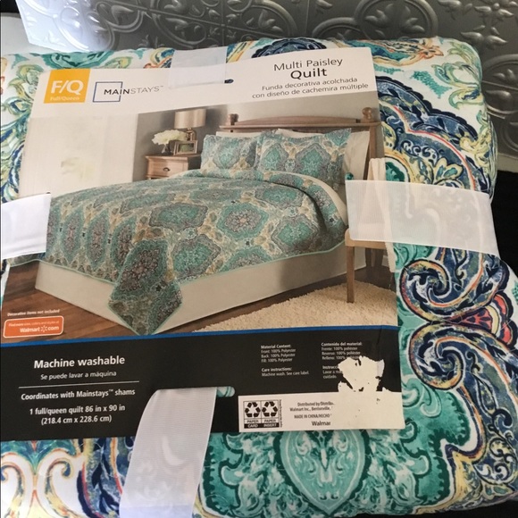 mainstays multi paisley quilt